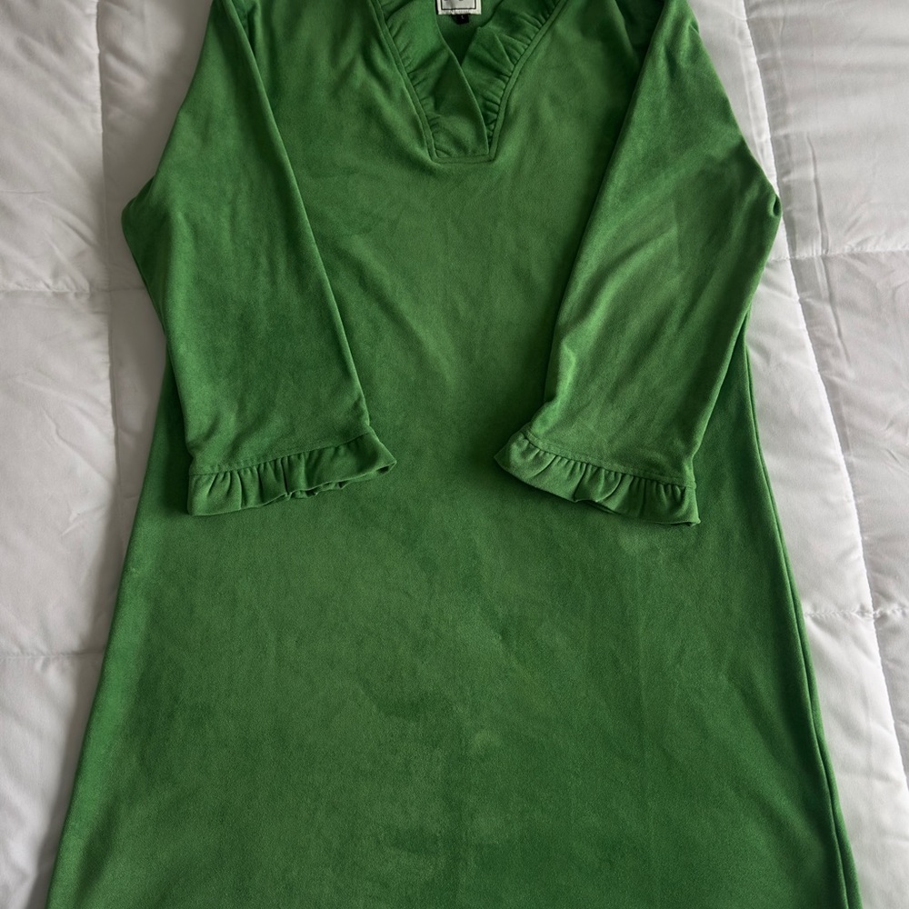 Chic Long Sleeve Green Dress